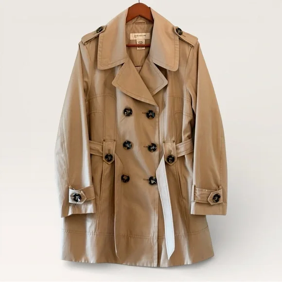 JONES NEW YORK Double Breasted Belted 3/4 Length Womens Classic Trench Coat | XL - Picture 1 of 11